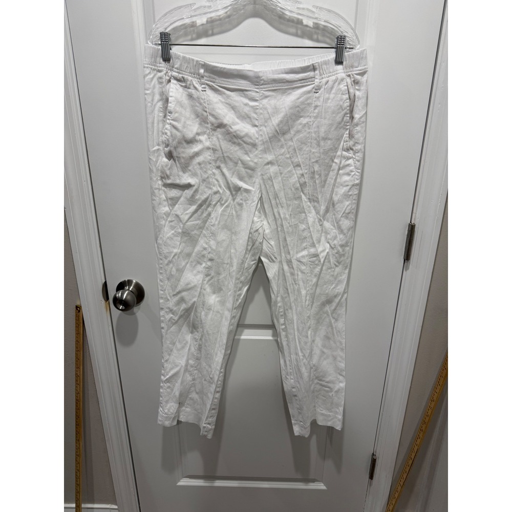 J.Jill Womens Pants Linen Stretch White Size L Tall